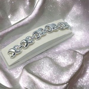 Silver-tone Hugs & Kisses Statement Lightweight Bracelet